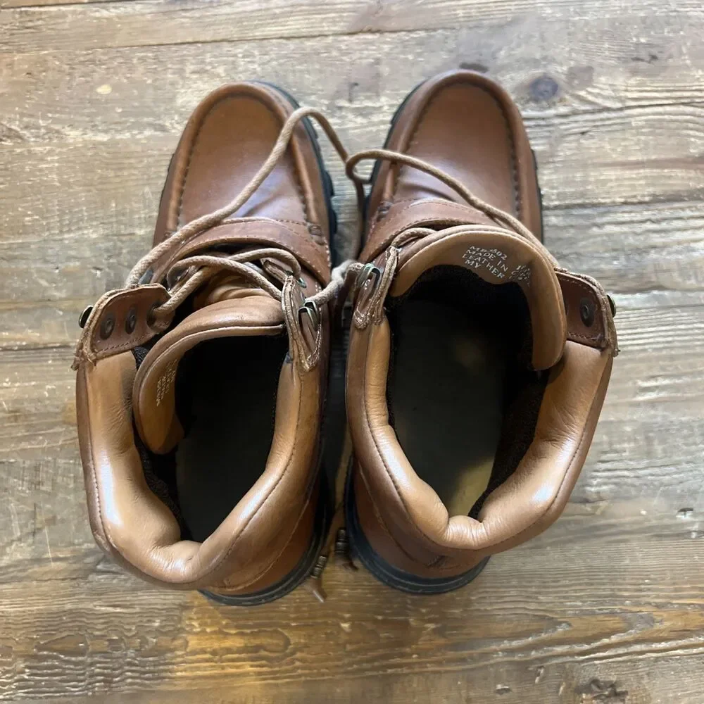 VTG Ralph Lauren Polo Sport Leather Hiking Boots Lug Sole Buckle Strap Men’s 10
